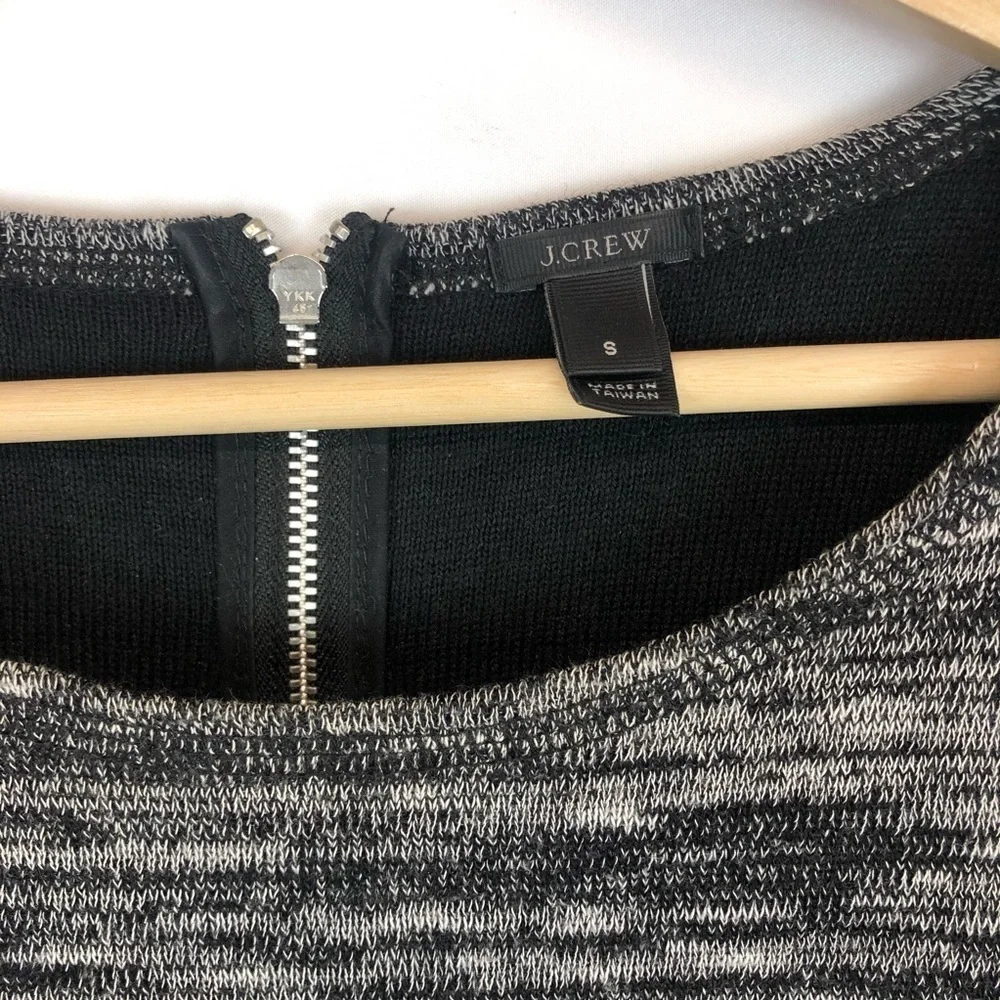 J.Crew Jaspé Space Dye Tunic Zip-Back Detail‎ Double Faced Jersey Wool Blend Top